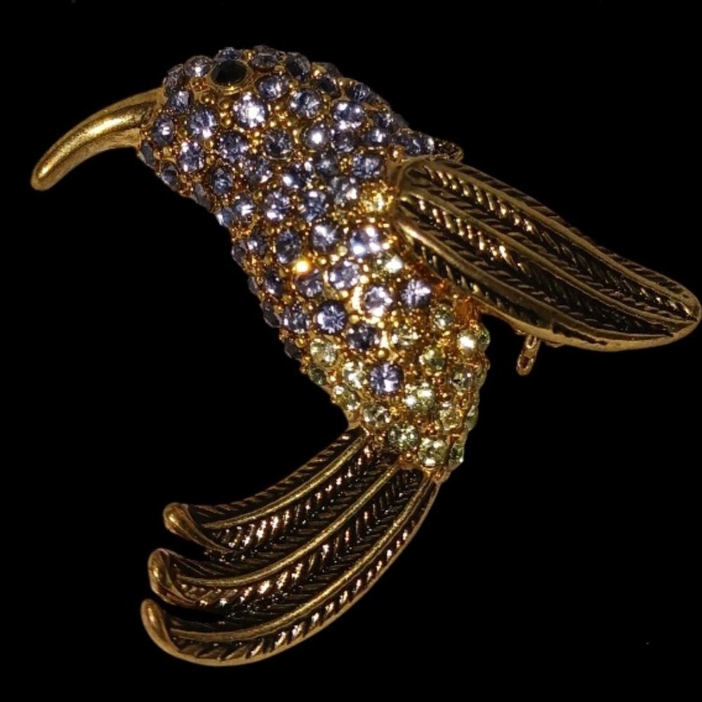 Monet Hummingbird Brooch - Picture 4 of 5